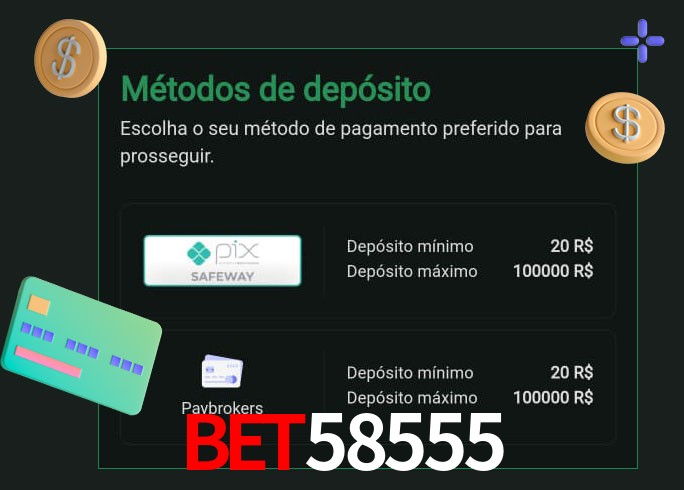 O cassino BET58555 oferece uma grande variedade de métodos de pagamento